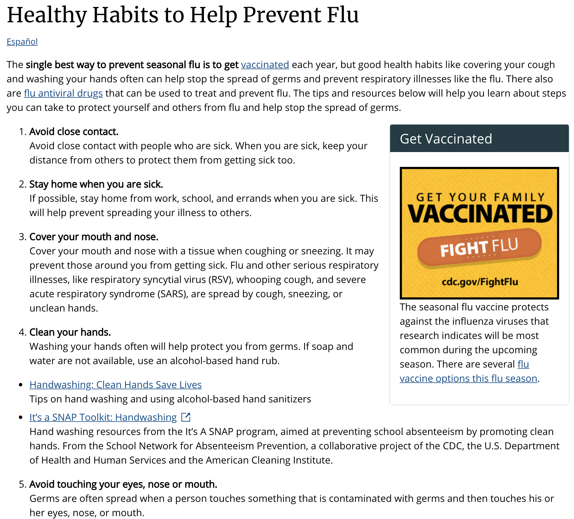Prevent the flu