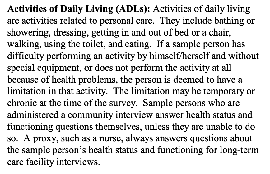 6 activities of daily living