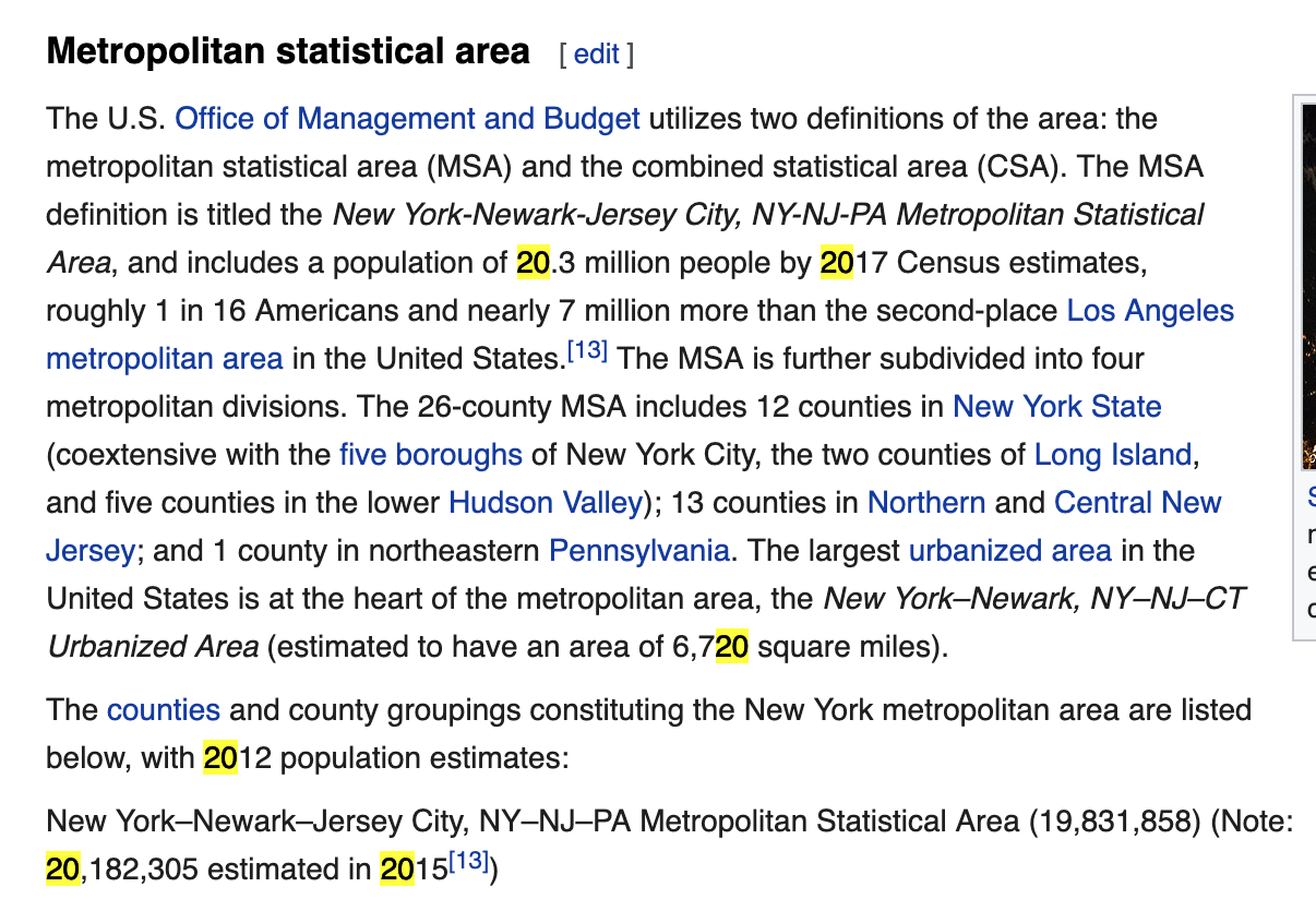 New York Newark New Jersey Population