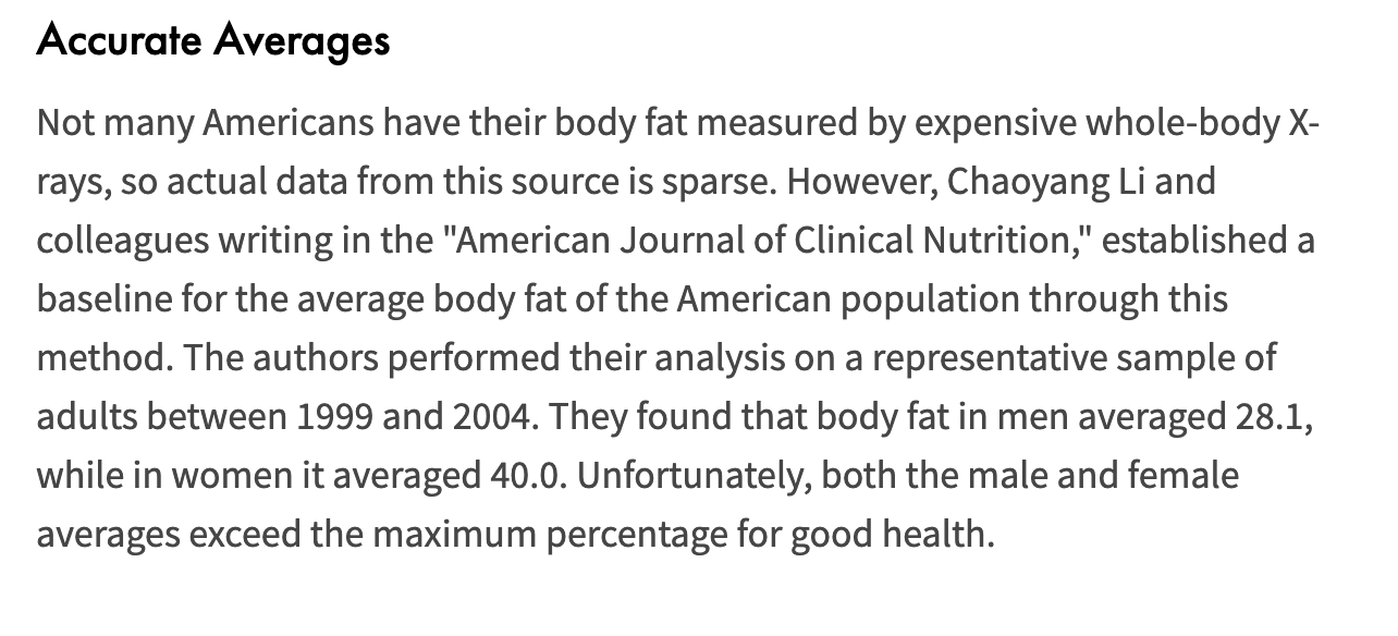 Body Fat Percentage